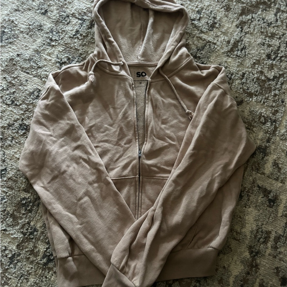 SO Beige Full-Zip Hoodie